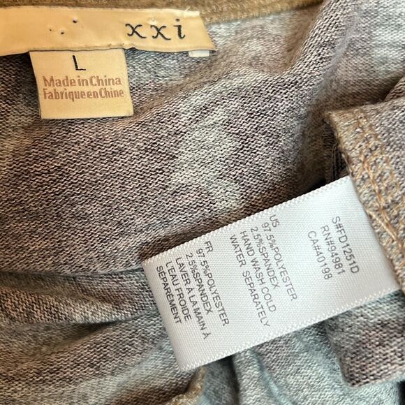 Vintage Forever 21 Y2K Neutral Tan & Black Mixed Media Knit Babydoll Mini Dress - Picture 9 of 9